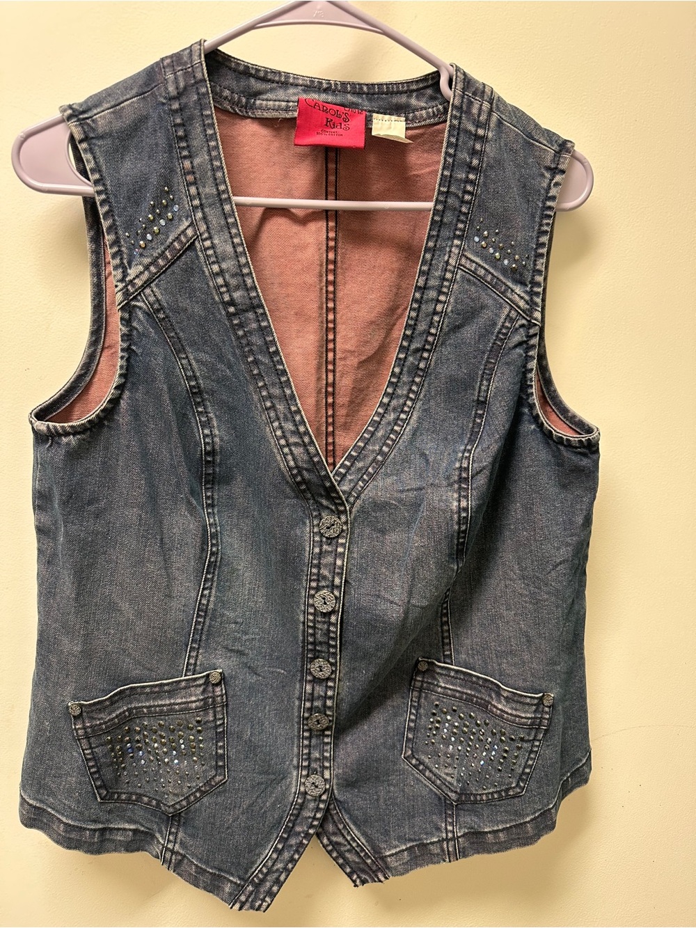 Denim Vest - Blue with Stud Detail